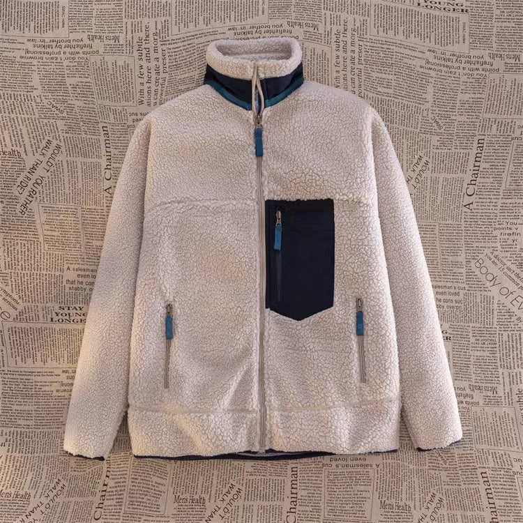 Winter Outdoor Grab Sweater Lamb Fleece submachine jackets Down jackets Men's and Women's Universal Windproof Warm Comfortable